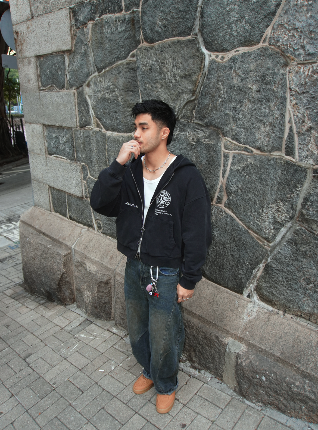 HUSTLER'S CLUB ZIP HOODIE - HEATHER GRAY