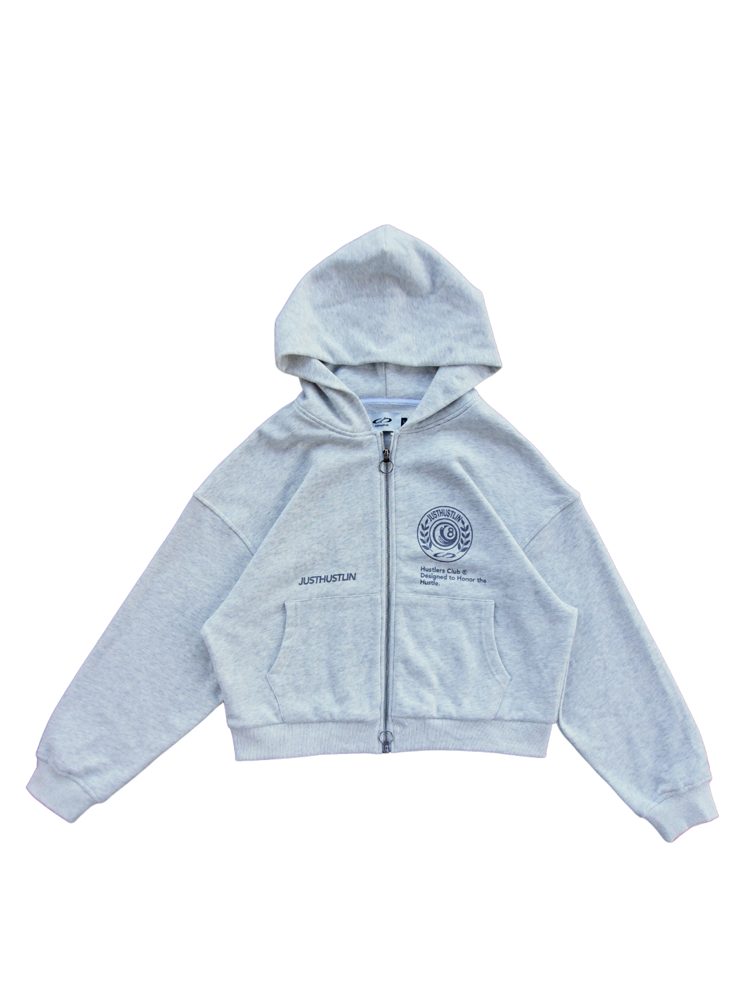 HUSTLER'S CLUB ZIP HOODIE - HEATHER GRAY