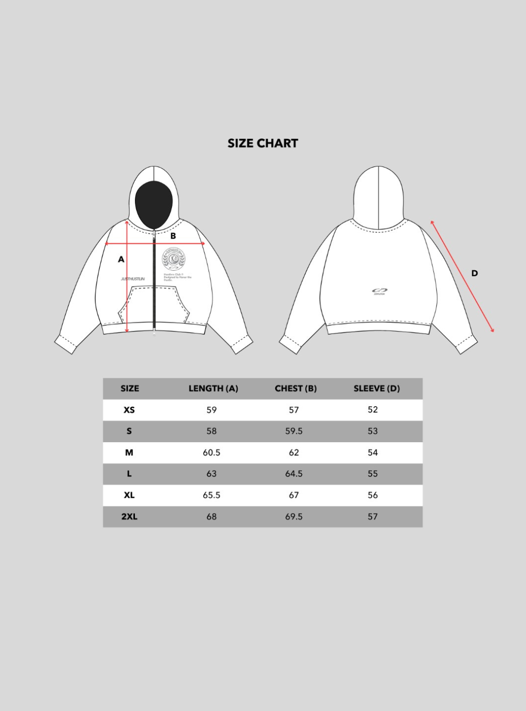 HUSTLER'S CLUB ZIP HOODIE - HEATHER GRAY
